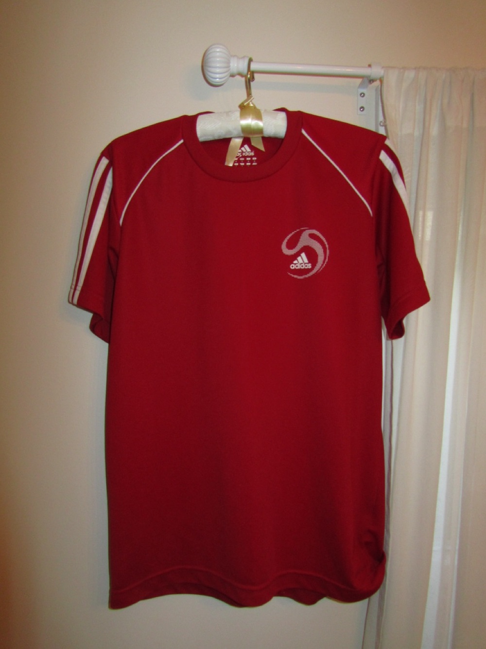 adidas Red Short-Sleeve Athletic Jersey